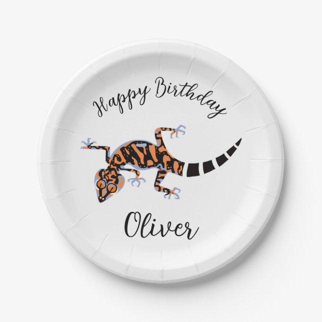 Cool graphic - GECKO - Wildlife- Party Paper Plate (Front)