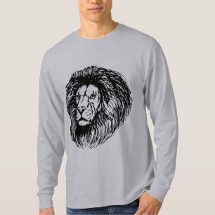 Cool Graphic lion print for him grey  T-Shirt