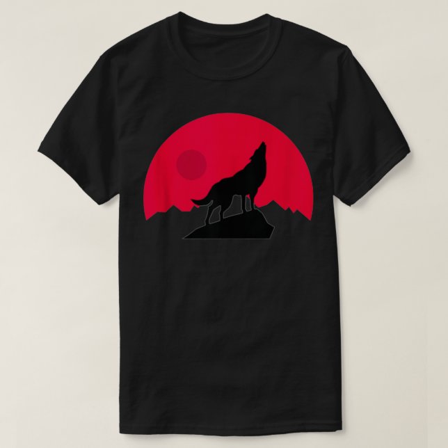 Cool graphic moon night theme wolf Summer wolves G T-Shirt (Design Front)