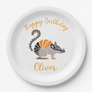 Cool graphic - NUMBAT- Happy Birthday- Party Paper Plate