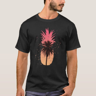 Cool Graphic Pineapple Sunset Palm Tree Beach T-Shirt