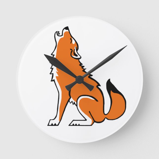 Cool graphic -Red WOLF - Wildlife - USA Round Clock (Front)
