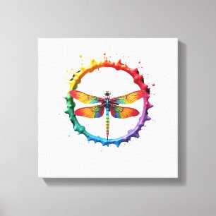 Cool Graphic Tie Dye Sunglasses Dragonfly Illustra Canvas Print