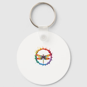 Cool Graphic Tie Dye Sunglasses Dragonfly Illustra Key Ring