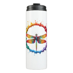 Cool Graphic Tie Dye Sunglasses Dragonfly Illustra Thermal Tumbler