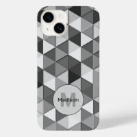 Cool Grayscale triangle geometric pattern Monogram