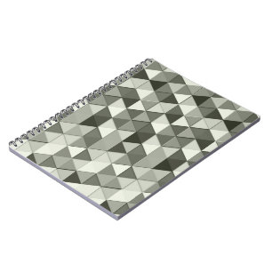 Cool Grayscale triangles geometric pattern Spiral Notebook