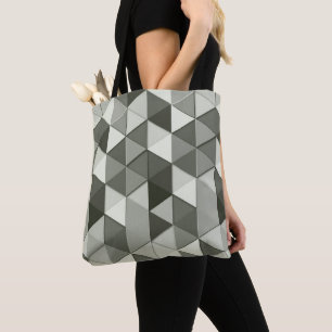 Cool Grayscale triangles geometric pattern Tote Bag