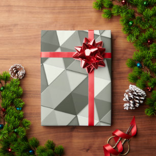 Cool Grayscale triangles geometric pattern Wrapping Paper