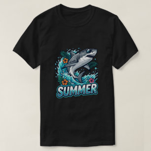 Cool Great White Shark Jumping - summer animal  T-Shirt