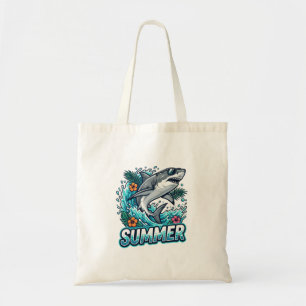 Cool Great White Shark Jumping - summer animal Tote Bag