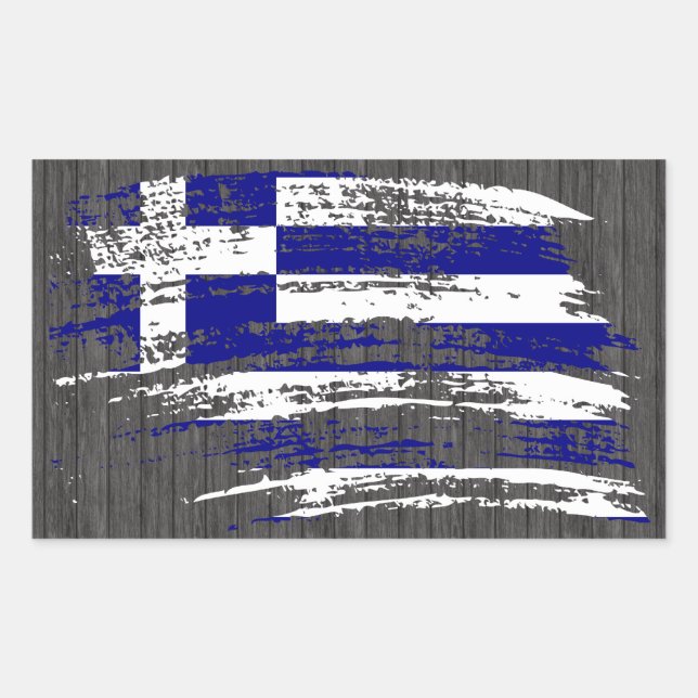 Cool Greek flag design Rectangular Sticker (Front)