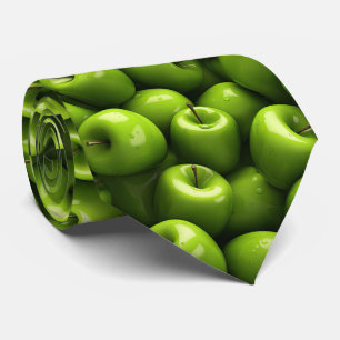 Cool green apple fruit pattern tie