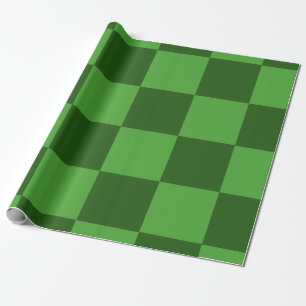 Cool Green Chequered Pattern Wrapping Paper