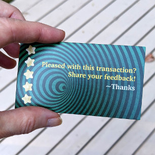 Cool Green Circles Gold Star Feedback Online Store Business Card