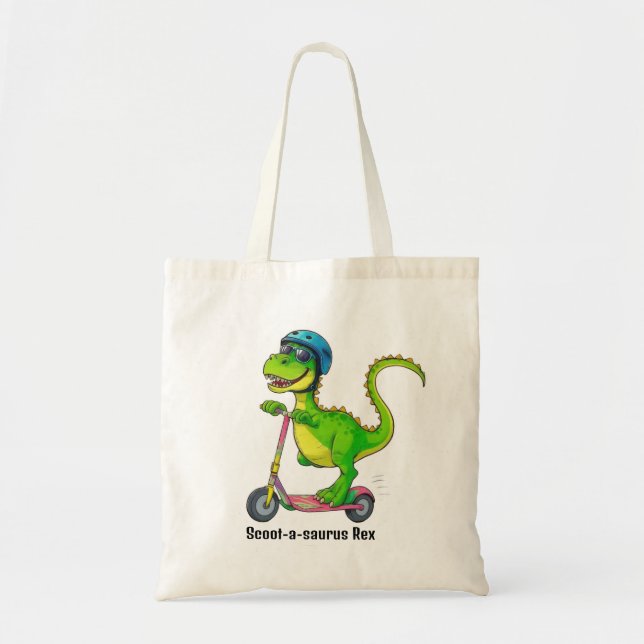 Cool Green Dinosaur Tote Bag (Front)