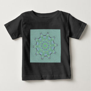 Cool Green Floral pattern Baby T-Shirt