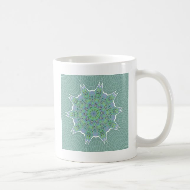 Cool Green Floral pattern Coffee Mug (Right)
