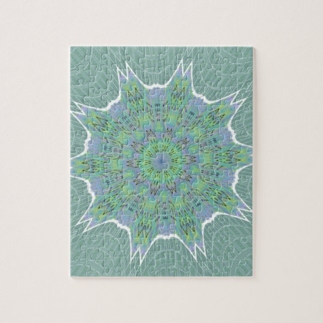 Cool Green Floral pattern Jigsaw Puzzle (Vertical)