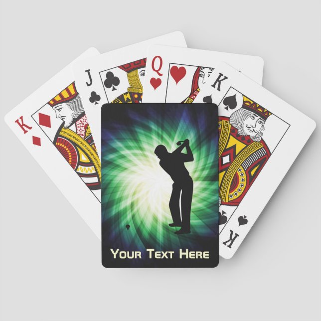 Cool Green Golf Playing Cards (Back)
