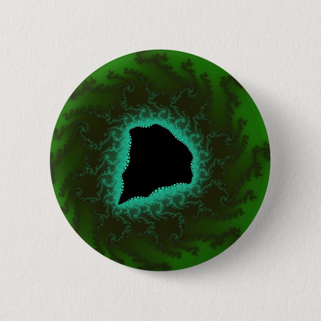 Cool Green Mandelbrot Fractal Art 6 Cm Round Badge (Front)