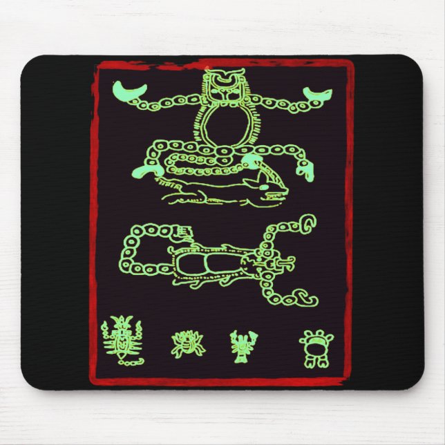 Cool Green Mayan Design Mouse Pad (Front)