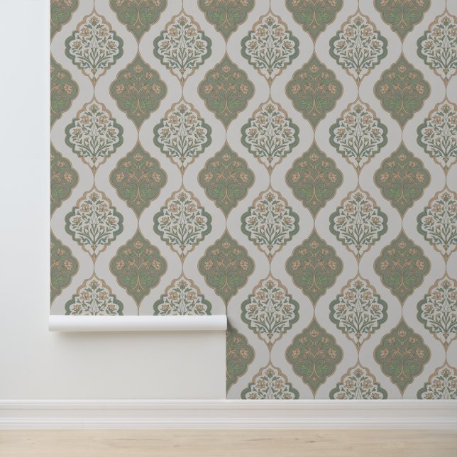 Cool Green Moroccan Inspired Wallpaper (Application)