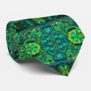 Cool Green Panoramic Garden Flowers View Tie
