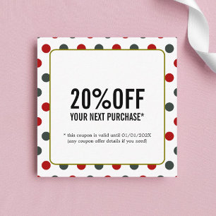 Cool Green Red Dotted Bold Beauty Salon Coupon