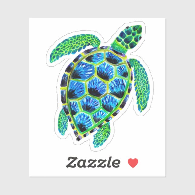 Cool Green Sea Turtle in Acrylic (Sheet)