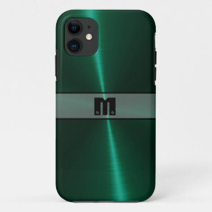 Cool Green Shiny Stainless Steel Metal 14 Case-Mate iPhone Case