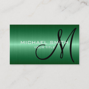 Cool Green Stainless Steel Metal 2 Business Card