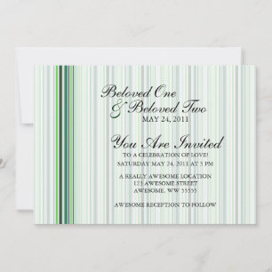 Cool Green Stripes Invitation