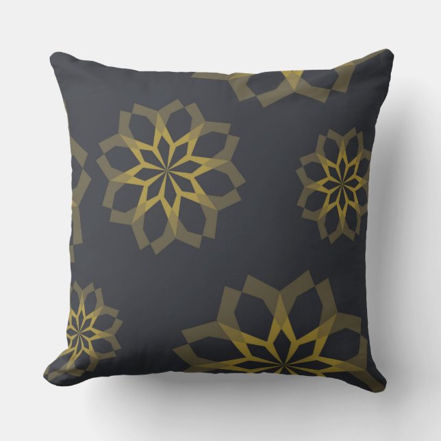 Cool, green, unique, modern trendy flower abstract cushion (Front)