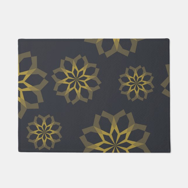 Cool, green, unique, modern trendy flower abstract doormat (Front)
