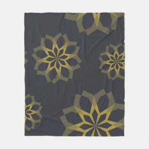 Cool, green, unique, modern trendy flower abstract fleece blanket
