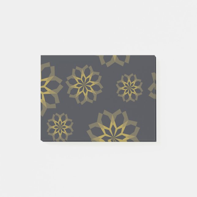 Cool, green, unique, modern trendy flower abstract post-it notes (Front)