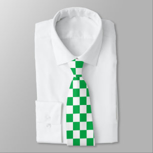 cool green white check pattern  tie