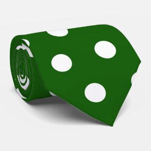 cool green white polka dot pattern tie