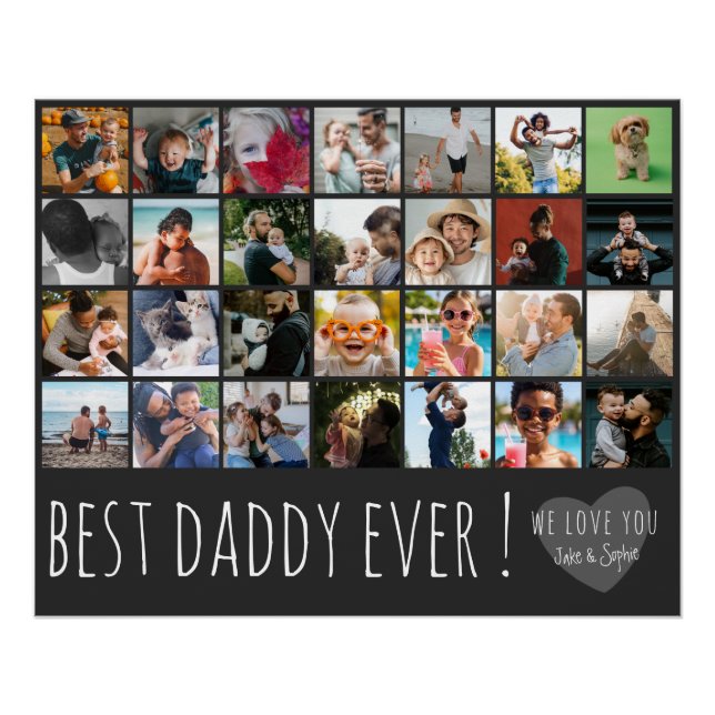 Cool Grey 28 Photo Best Daddy Ever Poster (Front)