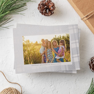 Cool Grey and Silver Simple Plaid Frame