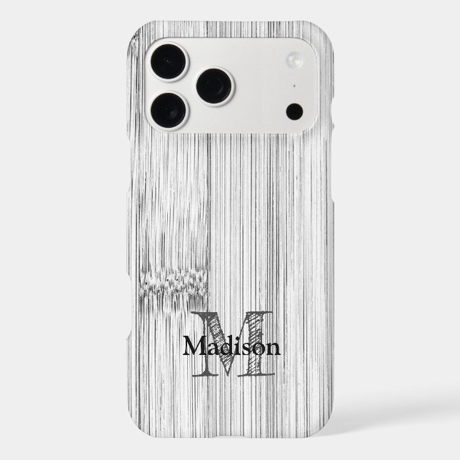 Cool grey bamboo wood print Monogram (Back)
