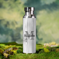 Cool grey bamboo wood print Monogram