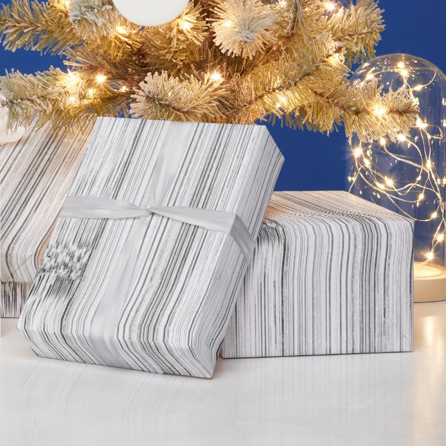Cool grey bamboo wood print wrapping paper (Holidays)