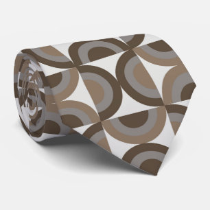 cool grey brown retro tiled pattern tie