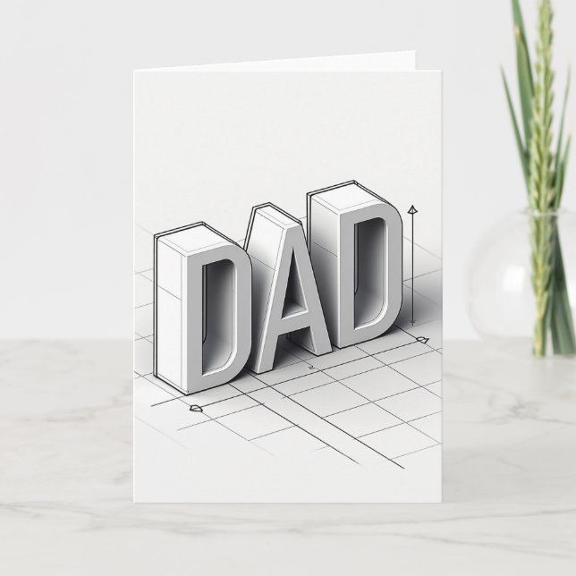 Cool Grey Dad Fathers Day Card (Front)