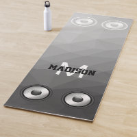Cool Grey Geometry Mesh fun Music Speaker Monogram