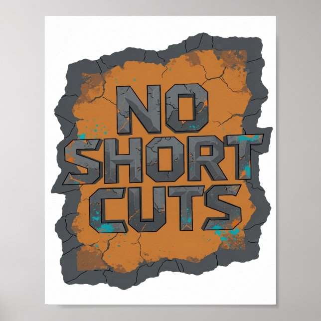 Cool Grey NO SHORT CUTS 3D Text Art Poster (Front)