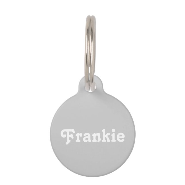 Cool Grey Pet Tag (Front)