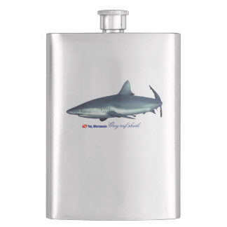 Cool Grey reef shark Hip Flask